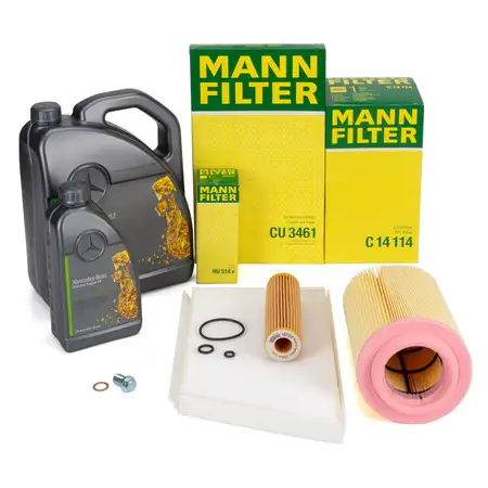 MANN Filterset + 6L ORIGINAL 5W30 MB 229.51 Motor&ouml;l MERCEDES W203 S203 CL203 C/A209 M271