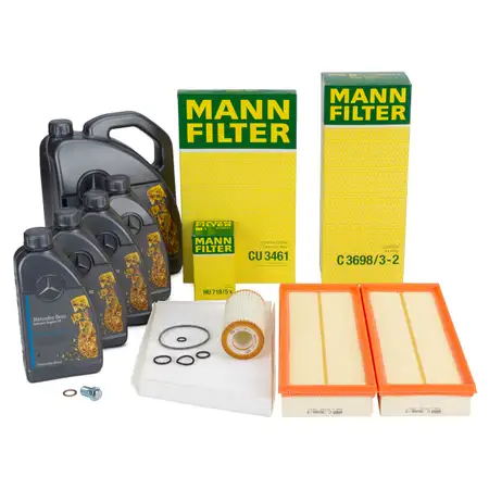 MANN Filterset + 9L ORIGINAL 5W30 MB 229.5 Motor&ouml;l MERCEDES W203 S203 M112 M113 M272