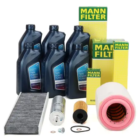 MANN Filterset 4-tlg + 6L ORIGINAL 5W-30 Motor&ouml;l MINI R56 R55 R60 R61 One D / Cooper D N47