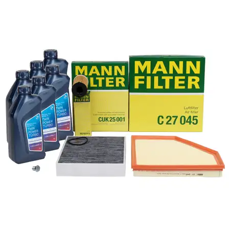 MANN Filterset + 6L ORIGINAL 5W30 Motor&ouml;l BMW F20 F21 F22 F23 F30 F31 F34 F32 F33 F36 B48