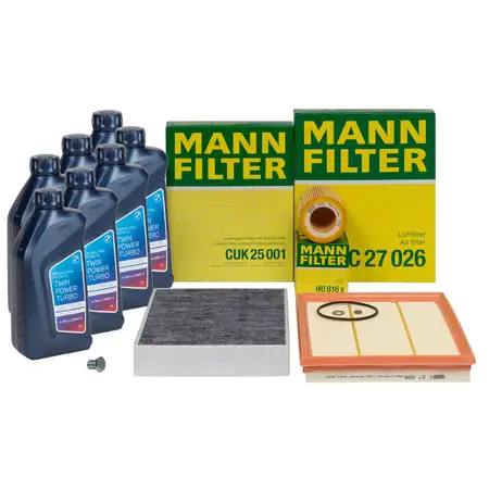 MANN Filterset + 7L ORIGINAL 5W30 Motor&ouml;l BMW F20/21 M135i F22/23 M235i F30-34 F32-36 N55