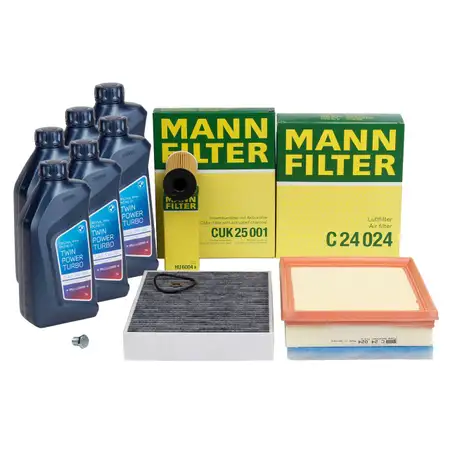 MANN Filterset 3-tlg + 6L ORIGINAL 5W30 Motor&ouml;l BMW F20 F21 F22 F23 F30-34 F32-36 N47