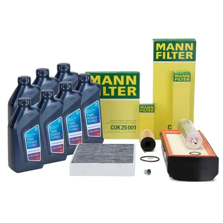 MANN Filterset 4-tlg + 7L ORIGINAL 5W30 Motor&ouml;l BMW F30-34 330d 335d F32-36 430d 435d N57