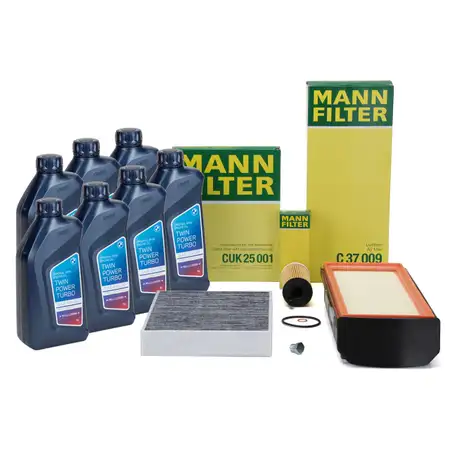 MANN Filterset 3-tlg + 7L ORIGINAL 5W30 Motor&ouml;l BMW F30-34 330d 335d F32-36 430d 435d N57