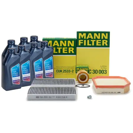 MANN Filterset + 7L ORIGINAL 5W30 Motor&ouml;l BMW 5er F10 F11 523-530i 7er F01-04 730i N52 N53