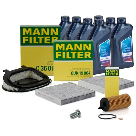 MANN Filterset 3-tlg + 7L ORIGINAL 5W30 Motor&ouml;l BMW X3 F25 18d 20d 30d N47 N57