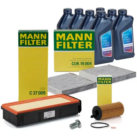 MANN Filterset 3-tlg + 7L ORIGINAL 5W30 Motor&ouml;l BMW X3 F25 X4 F26 30d 35d N57