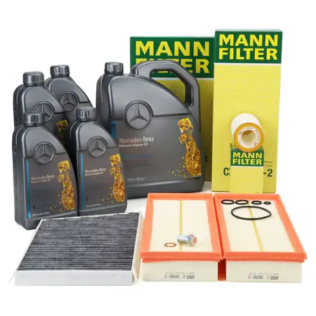 MANN Filterset + 9L ORIGINAL 5W40 MB 229.5 Motor&ouml;l MERCEDES W203 S203 M112 M113 M272 M273