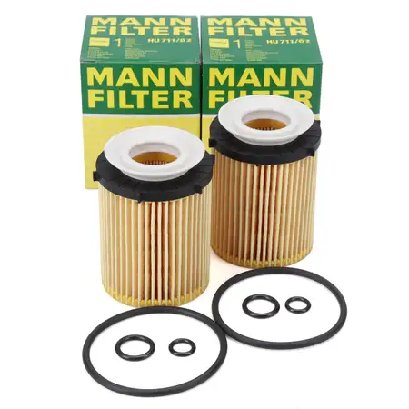 2x MANN HU711/6z &Ouml;lfilter MERCEDES-BENZ W205 W212 Vito W447 C118 W176 M260 M270 M274 M264