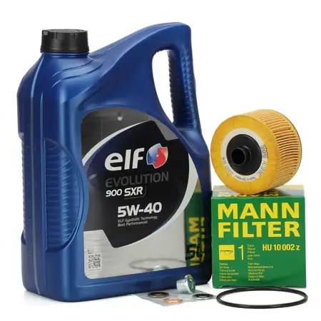 5 Liter elf Evolution 900 SXR 5W-40 Motor&ouml;l + Schraube + MANN HU10002z &Ouml;lfilter