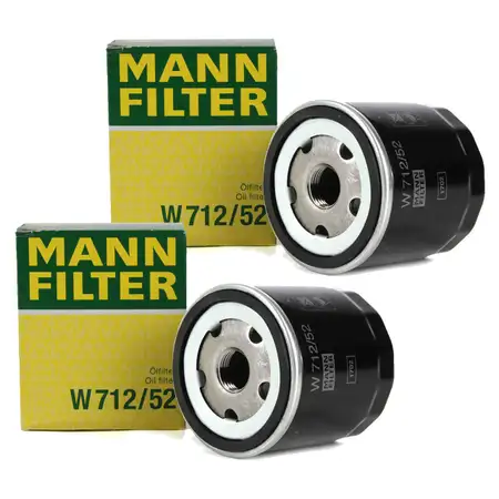 2x MANN W712/52 &Ouml;lfilter VW Golf 3 4 5 6 Lupo Polo Bora Caddy Vento 1.0 1.4 1.6