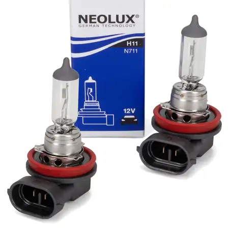 2x NEOLUX N711 Gl&uuml;hlampe Halogenlampe Scheinwerfer H11 12V 55W PGJ19-2