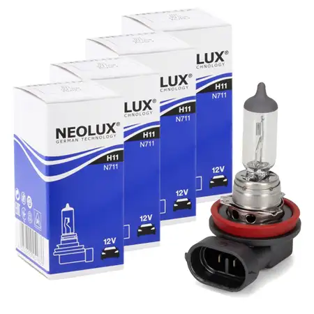 4x NEOLUX N711 Gl&uuml;hlampe Halogenlampe Scheinwerfer H11 12V 55W PGJ19-2