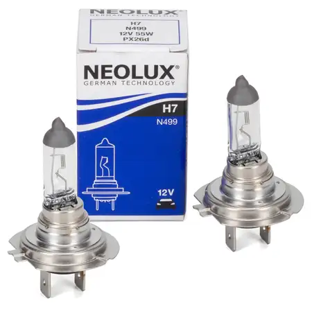 2x NEOLUX N499 Gl&uuml;hlampe Halogenlampe Scheinwerfer H7 12V 55W PX26d