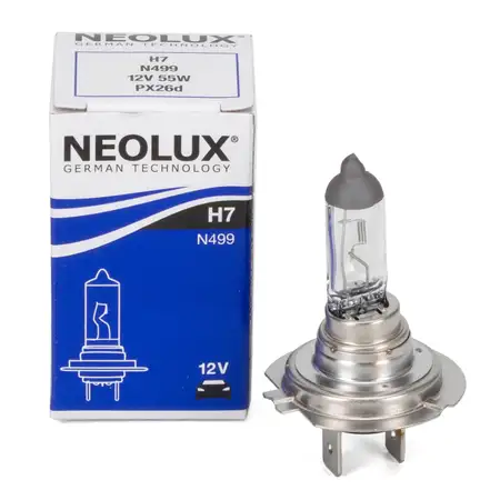 1x NEOLUX N499 Gl&uuml;hlampe Halogenlampe Scheinwerfer H7 12V 55W PX26d