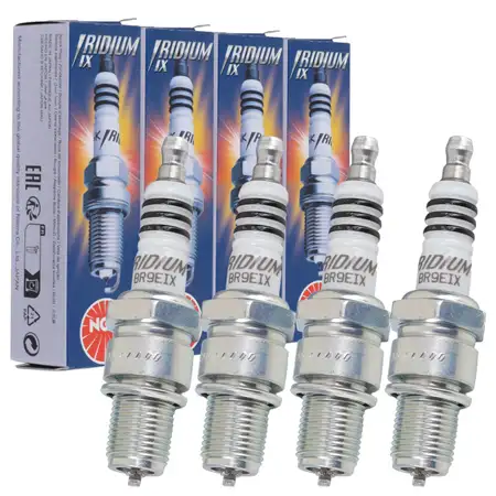 4x NGK 3981 BR9EIX IRIDIUM IX Z&uuml;ndkerze f&uuml;r KAWASAKI KTM YAMAHA