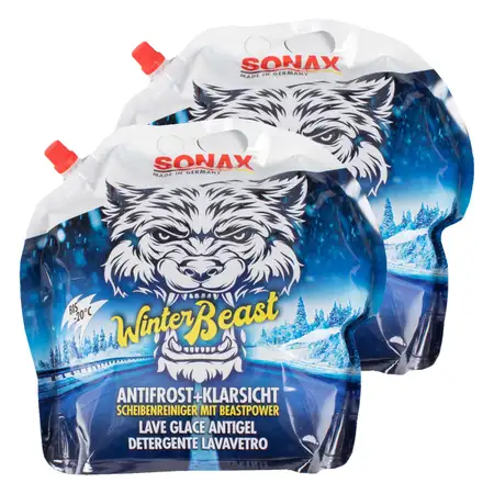 6L SONAX WINTERBEAST ANTIFROST &amp; KLARSICHT Scheiben Frostschutz GEBRAUCHSFERTIG -20&deg;C