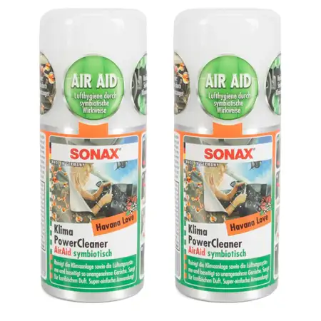 2x 100ml SONAX 03238000 PowerCleaner AirAid Klimareiniger Klimaanlagenreiniger HAVANA LOVE