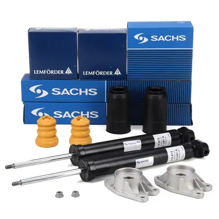 2x SACHS Sto&szlig;d&auml;mpfer + Staubschutz + LEMF&Ouml;RDER Domlager BMW F20 F21 F22 F30 F31 hinten