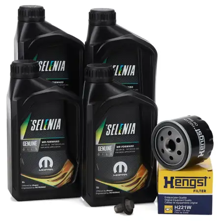 4L PETRONAS SELENIA WR FORWARD 0W30 Motor&ouml;l HENGST &Ouml;lfilter FIAT 500X 334 Tipo 356 357 1.0