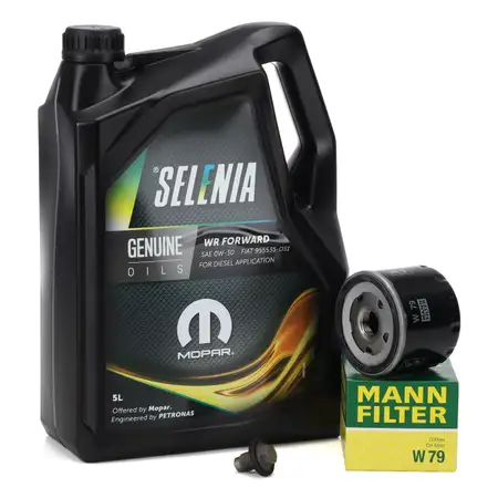 5L PETRONAS SELENIA WR FORWARD 0W30 + MANN &Ouml;lfilter FIAT 500X ALFA ROMEO Tonale 1.3