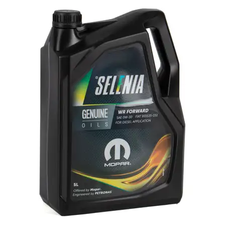 5L 5 Liter PETRONAS SELENIA Motor&ouml;l &Ouml;l WR FORWARD 0W30 MOPAR FIAT 9.55535-DS1