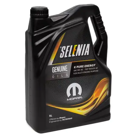 5L 5 Liter PETRONAS SELENIA Motor&ouml;l &Ouml;l K PURE ENERGY 5W40 MOPAR FIAT 9.55535-S2