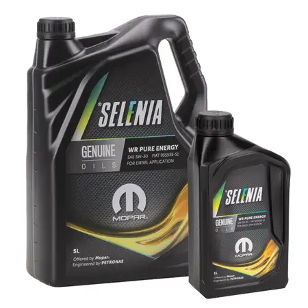 6L 6 Liter PETRONAS SELENIA WR PURE ENERGY 5W-30 Motor&ouml;l ACEA C3 MOPAR FIAT 9.55535-S1