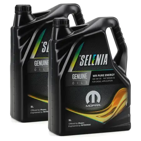 10 Liter PETRONAS SELENIA Motor&ouml;l &Ouml;l WR PURE ENERGY 5W30 MOPAR FIAT 9.55535-S1