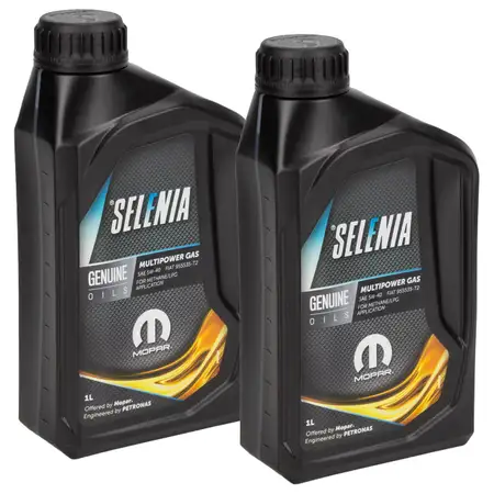 2L 2 Liter PETRONAS SELENIA MULTIPOWER GAS 5W-40 Motor&ouml;l ACEA C3 MOPAR FIAT 9.55535-T2