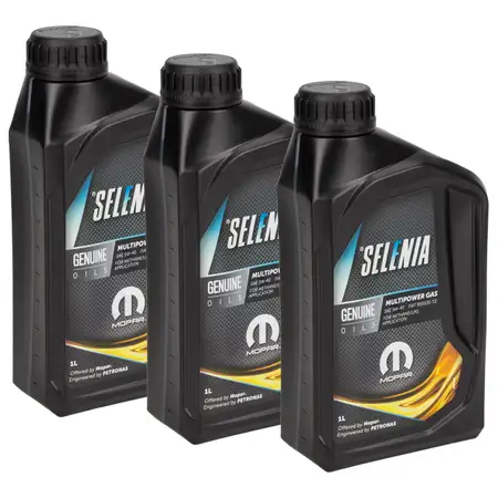 3L 3 Liter PETRONAS SELENIA MULTIPOWER GAS 5W-40 Motor&ouml;l ACEA C3 MOPAR FIAT 9.55535-T2