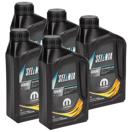 5L 5 Liter PETRONAS SELENIA MULTIPOWER GAS 5W-40 Motor&ouml;l ACEA C3 MOPAR FIAT 9.55535-T2