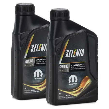 2L 2 Liter PETRONAS SELENIA Motor&ouml;l &Ouml;l K PURE ENERGY 5W40 MOPAR FIAT 9.55535-S2