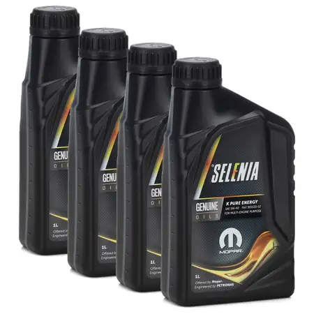 4L 4 Liter PETRONAS SELENIA Motor&ouml;l &Ouml;l K PURE ENERGY 5W40 MOPAR FIAT 9.55535-S2