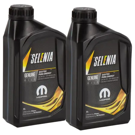 2L 2 Liter PETRONAS SELENIA DIGITEK PURE ENERGY 0W-30 Motor&ouml;l &Ouml;l MOPAR FIAT 9.55535-GS1