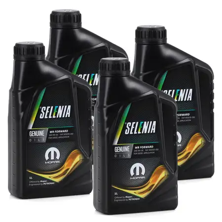 4L 4 Liter PETRONAS SELENIA Motor&ouml;l &Ouml;l WR FORWARD 0W30 MOPAR FIAT 9.55535-DS1