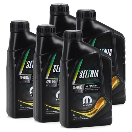 5L 5 Liter PETRONAS SELENIA Motor&ouml;l &Ouml;l WR FORWARD 0W30 MOPAR FIAT 9.55535-DS1