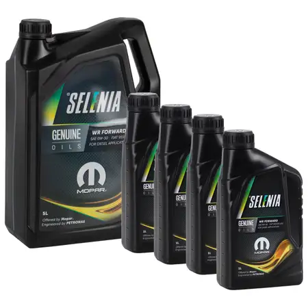 9L 9 Liter PETRONAS SELENIA Motor&ouml;l &Ouml;l WR FORWARD 0W30 MOPAR FIAT 9.55535-DS1