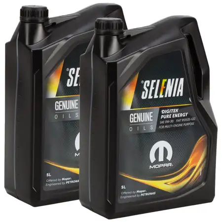 10L 10 Liter PETRONAS SELENIA DIGITEK PURE ENERGY 0W-30 Motor&ouml;l &Ouml;l MOPAR FIAT 9.55535-GS1