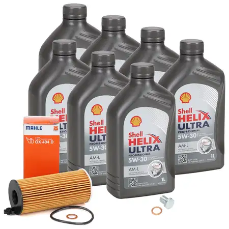 7L SHELL HELIX ULTRA PROFESSIONAL AM-L 5W-30 + MAHLE &Ouml;lfilter f&uuml;r BMW N47 N57