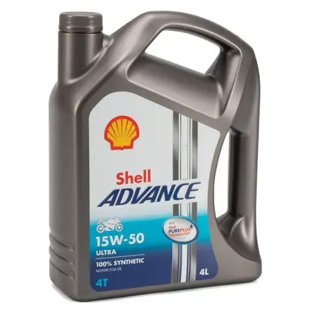 SHELL Motor&ouml;l &Ouml;l ADVANCE ULTRA 4T 4-TAKT 15W-50 API SN JASO MA-2 - 4L 4 Liter