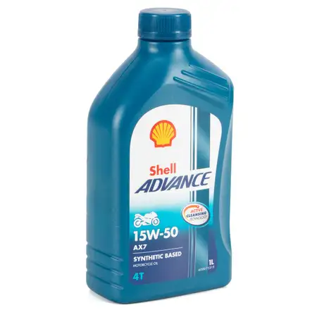 1L SHELL ADVANCE 4T AX7 15W-50 4-TAKT Motorrad Motor&ouml;l API SM JASO MA2