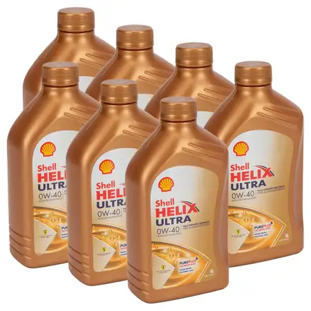 7x 1 Liter SHELL HELIX ULTRA 0W-40 Motor&ouml;l &Ouml;l MB 229.5/226.5 VW 502.00/505.00