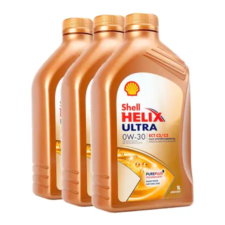 3L 3 Liter SHELL Motor&ouml;l &Ouml;l HELIX ULTRA ECT C2/C3 0W30 VW 504/507.00 MB 229.52