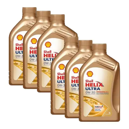 6L 6 Liter SHELL HELIX ULTRA PROFESSIONAL AJ-L 0W-30 Motor&ouml;l &Ouml;l API SN JAGUAR LAND ROVER