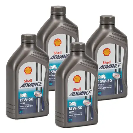 4L 4 Liter SHELL ADVANCE ULTRA 4T 4-TAKT 15W-50 Motor&ouml;l &Ouml;l API SN JASO MA-2