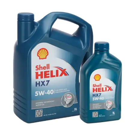 6L 6 Liter SHELL HELIX HX7 5W-40 Motor&ouml;l API SP ACEA A3/B4 MB 229.3 VW 502.00/505.00