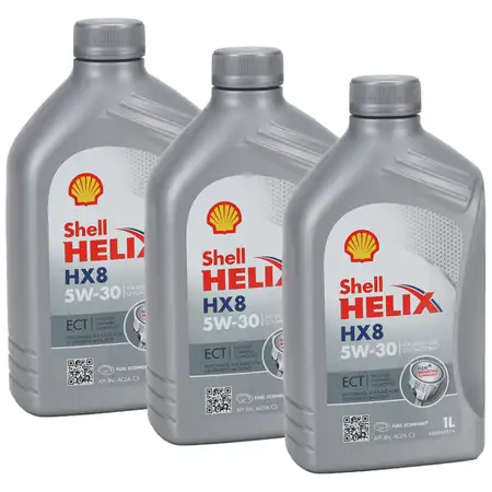 3L 3 Liter SHELL HELIX HX8 5W30 ECT Motor&ouml;l &Ouml;l BMW LL-04 MB 229.31/51 VW 504/507.00