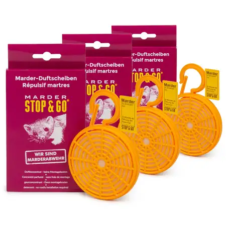 3x STOP &amp; GO 07510 Marderschutz Marderschreck Duftscheiben Marder-Duftscheiben