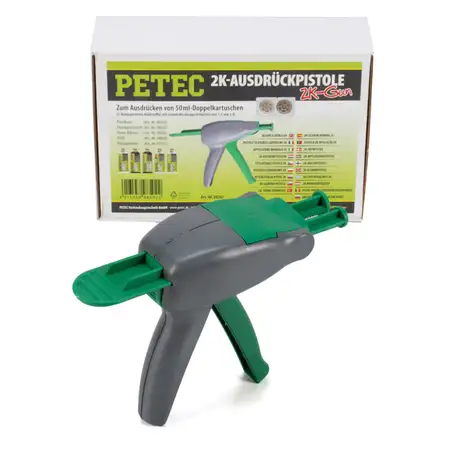 PETEC 98502 2K Ausdr&uuml;ckpistole Kartuschenpresse Spritzpistole f&uuml;r 50ml Doppelkartuschen